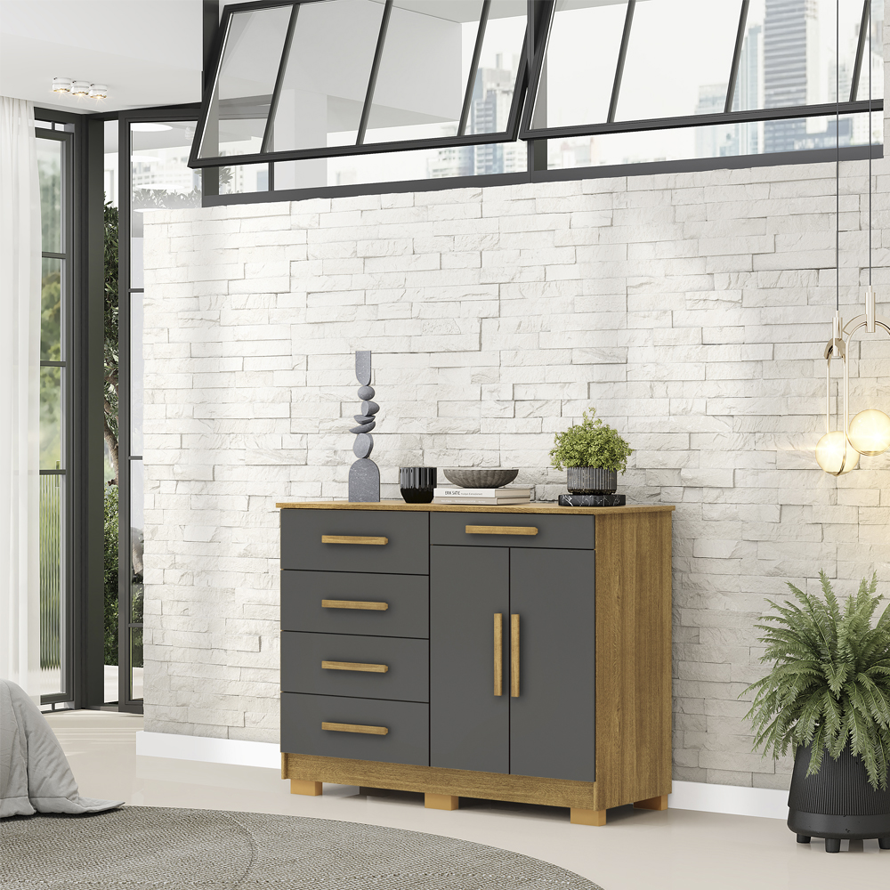 Comoda Sapateira 5G 2P 122 cm SIRI 20019 Nature Alasca VLR
