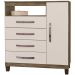 Comoda Sapateira Cannes 1 Porta 4 Gav Teka Champanhe INC Milani Store