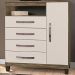 Comoda Sapateira Cannes 1 Porta 4 Gav Teka Champanhe INC Milani Store