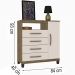 Comoda Sapateira Cannes 1 Porta 4 Gav Teka Champanhe INC Milani Store