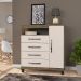Comoda Sapateira Cannes 1 Porta 4 Gav Teka Champanhe INC Milani Store