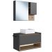 Conjunto Armario e Gabinete 80cm Com Cuba Mel Grafite PRODDY