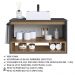 Conjunto Armario e Gabinete 80cm Com Cuba Mel Grafite PRODDY