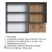 Conjunto Armario e Gabinete 80cm Com Cuba Mel Grafite PRODDY