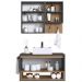 Conjunto Armario e Gabinete 80cm Com Cuba Mel Grafite PRODDY