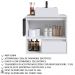 Conjunto Armario e Gabinete Com Cuba 60cm Branco PRODDY