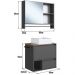 Conjunto Armario e Gabinete Com Cuba 60cm Mel Grafite PRODDY