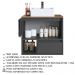 Conjunto Armario e Gabinete Com Cuba 60cm Mel Grafite PRODDY