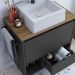 Conjunto Armario e Gabinete Com Cuba 60cm Mel Grafite PRODDY