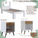 Conjunto Cama Solteiro E 02 Mesas de Cabeceira Branco Mel PRODDY