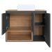 Conjunto Gabinete Suspenso 80 cm Com Cuba BL9220 Mell Grafite FAEM