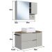 Conjunto Gabinete com Cuba e Espelheira 80cm Mel Arenas PRODDY