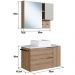 Conjunto Gabinete com Cuba e Espelheira 80cm Mel Branco Arenas PRODDY