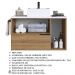 Conjunto Gabinete com Cuba e Espelheira 80cm Mel Branco Arenas PRODDY