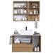 Conjunto Gabinete com Cuba e Espelheira 80cm Mel Branco Arenas PRODDY