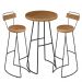Conjunto Mesa Bistro Bar 2 Banquetas Encosto Aurum Peroba Preto Dhom