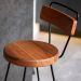 Conjunto Mesa Bistro Bar 2 Banquetas Encosto Aurum Peroba Preto Dhom