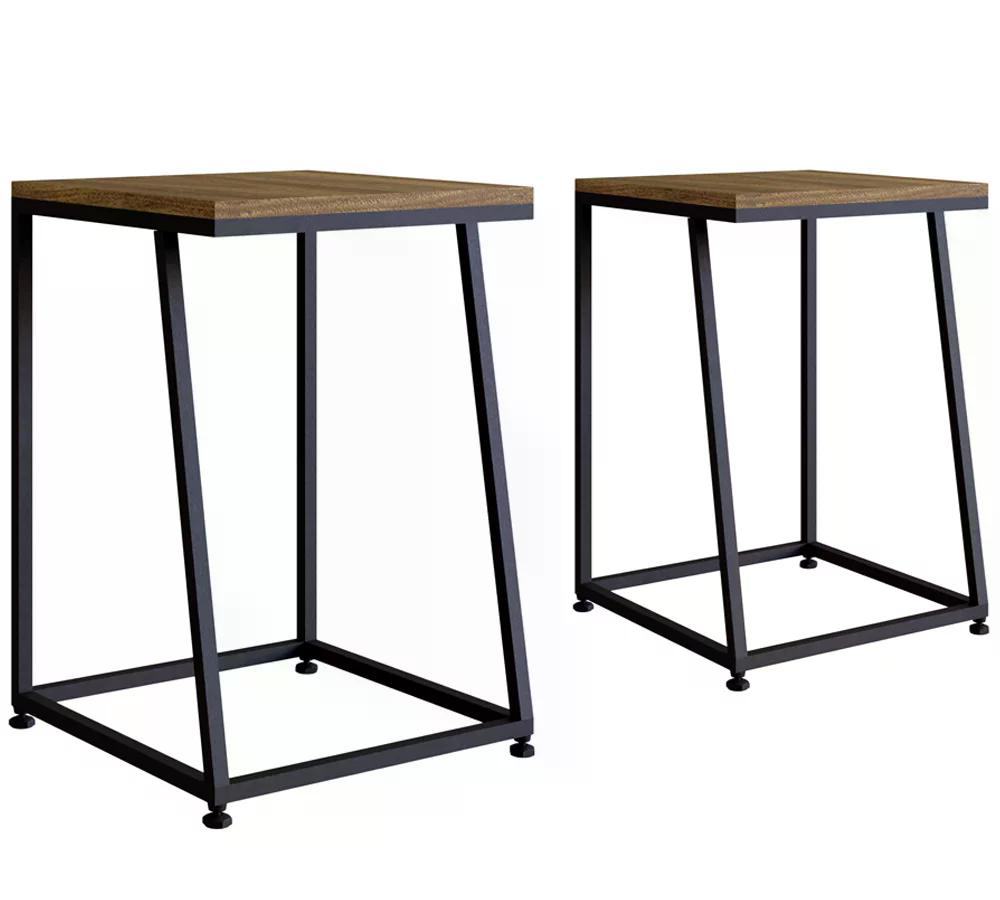 Conjunto Mesa De Jantar 4 Banquetas Baixa Preto Noce Oro PP