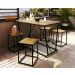 Conjunto Mesa De Jantar 4 Banquetas Baixa Preto Noce Oro PP