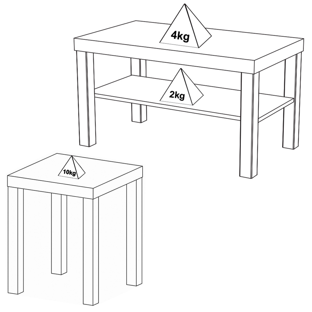 Conjunto Mesa de Centro e Apoio MCA45 Carvalho Off White ARLY