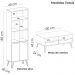 Conjunto Para Sala Rack TV 60 Pol Carvalho Branco Grafite Prata ARLY