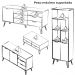Conjunto Para Sala Rack TV 60 Pol Carvalho Branco Grafite Prata ARLY