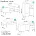 Conjunto Sala Estar Rack TV 60 Pol Carvalho Branco Grafite Prata ARLY