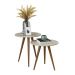 Conjunto com 2 Mesas Laterais  Redonda Bia Off White