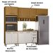 Cozinha 5 Peças Balcão Tampo 270 cm Cria Freijo Ripado Off White PLN