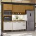 Cozinha 5 Peças Balcão Tampo 270 cm Cria Freijo Ripado Off White PLN