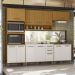 Cozinha 5 Pecas Balcao Pia 270 cm Cria Freijo Ripado Off White PLN