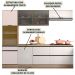 Cozinha 5 Pecas Balcao Tampo 258 cm Etti Carvalho Oak Off White PLN