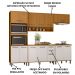 Cozinha 6 Peças Balcão Tampo 270 cm Cria Freijo Ripado Off White PLN