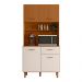 Cozinha Compacta 4P 1G 90 cm Izzi Freijo Ripado Off White PLN