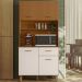 Cozinha Compacta 4P 1G 90 cm Izzi Freijo Ripado Off White PLN