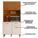 Cozinha Compacta 4P 1G 90 cm Izzi Freijo Ripado Off White PLN