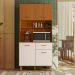 Cozinha Compacta 4P 1G 90 cm Izzi Freijo Ripado Off White PLN