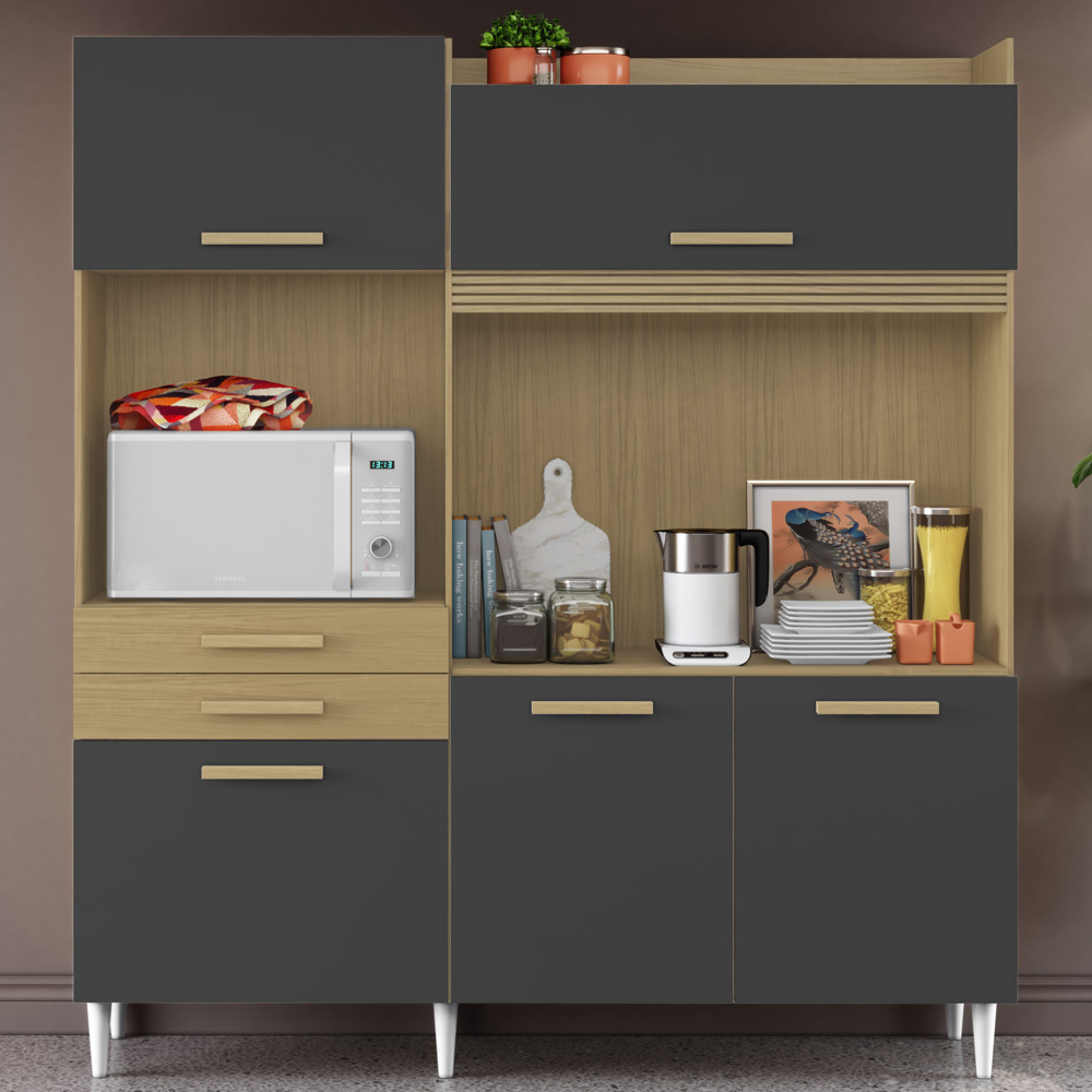 Cozinha Compacta 5 Portas 182cm 2000448 Atacama Grafite ARMoveis