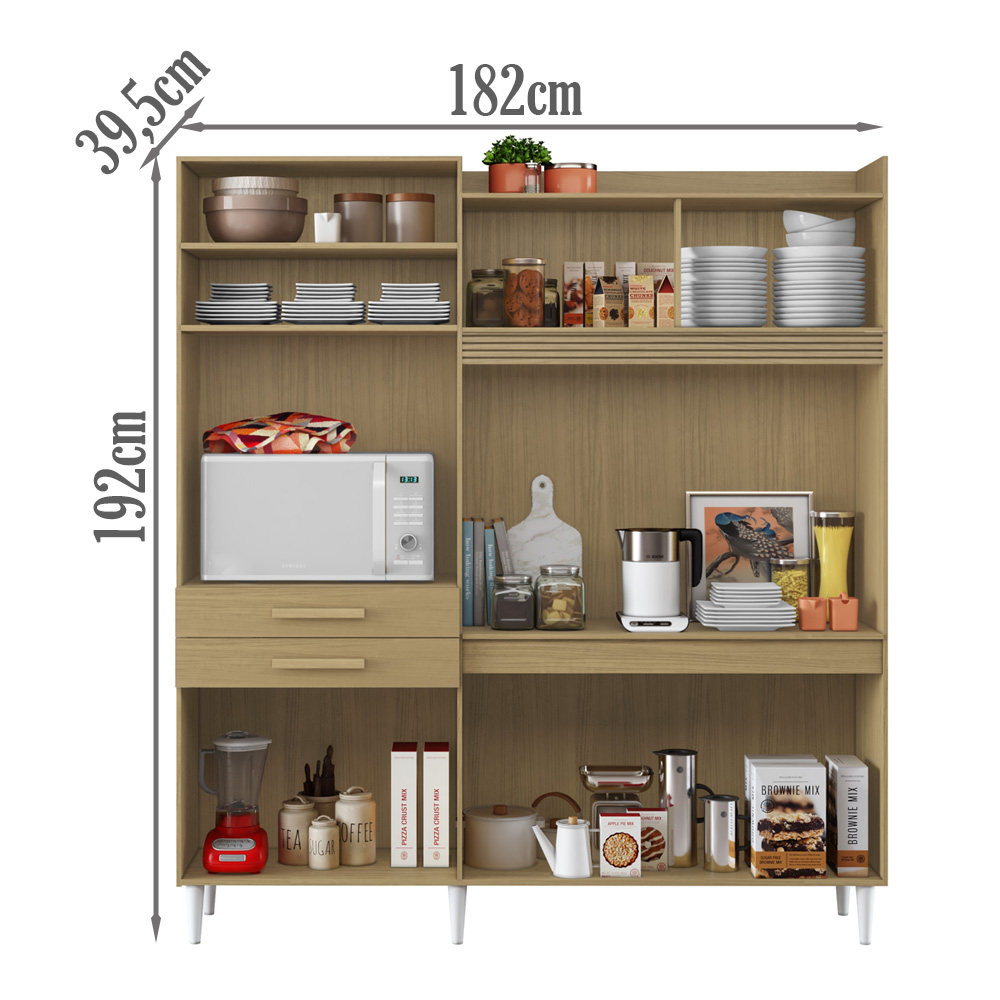 Cozinha Compacta 5 Portas 182cm 2000448 Atacama Grafite ARMoveis