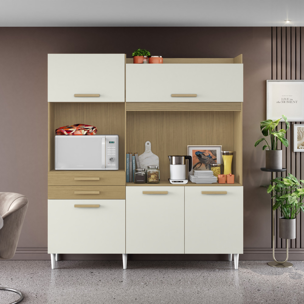 Cozinha Compacta 5 Portas 182cm 2000448 Atacama Off White ARMoveis