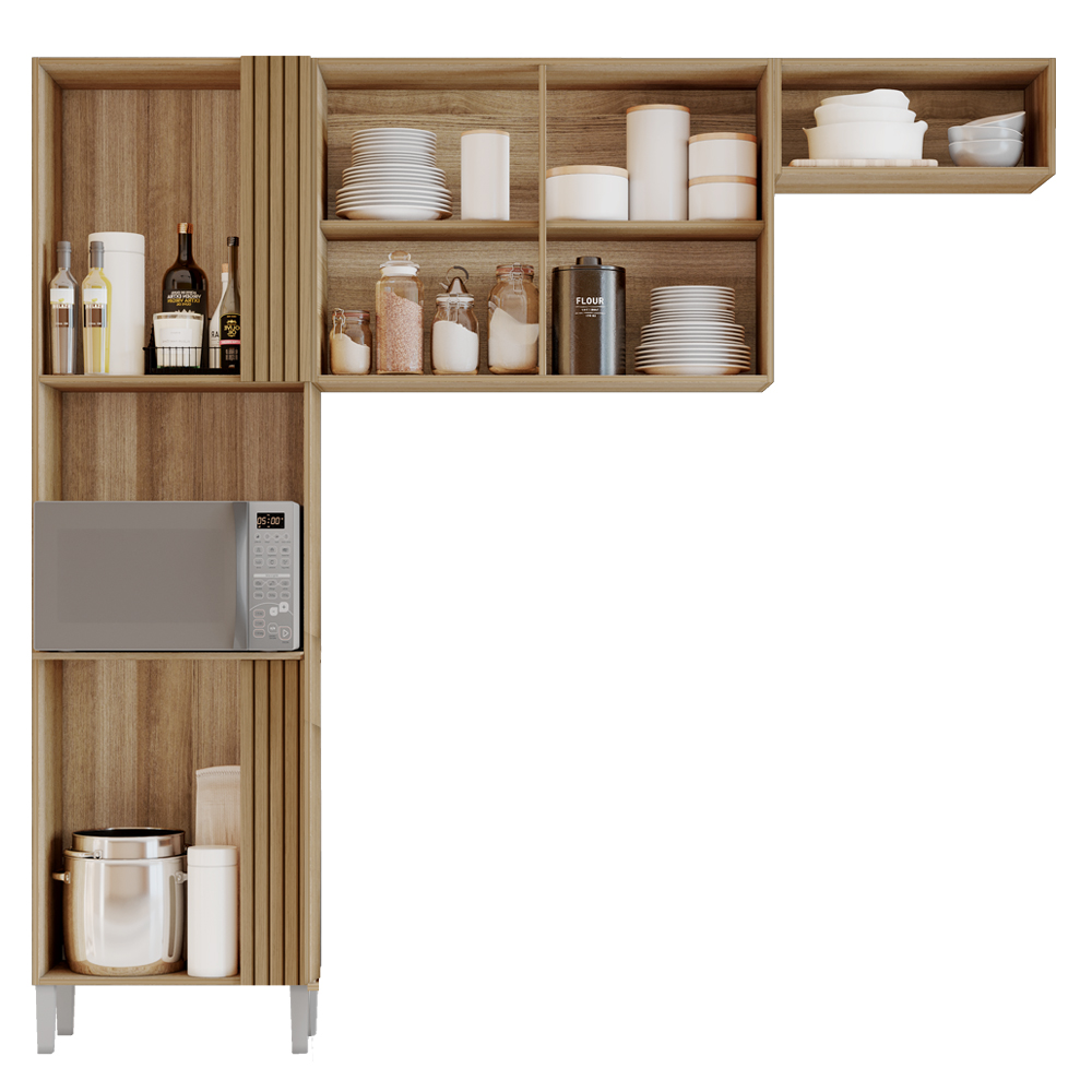 Cozinha Compacta 5 Portas 210cm 2012155 Atacama Grafite ARMoveis