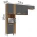 Cozinha Compacta 5 Portas 210cm 2012155 Atacama Grafite ARMoveis