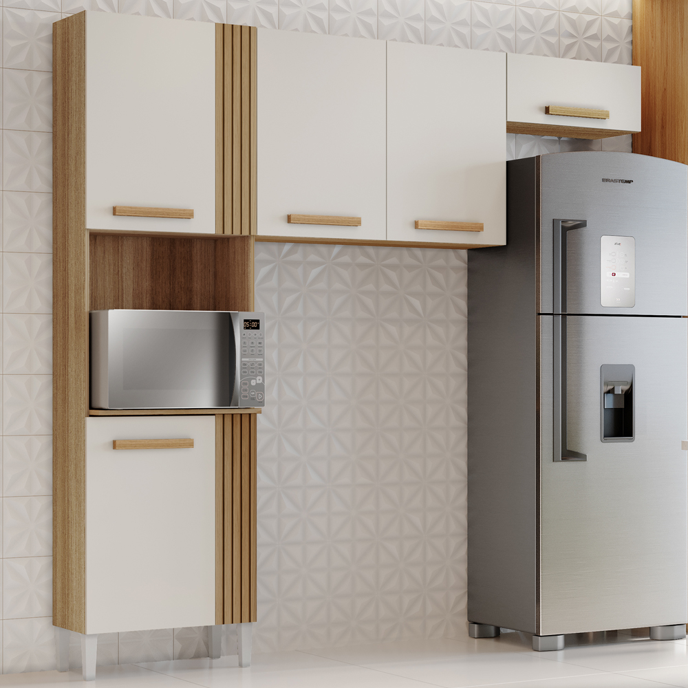 Cozinha Compacta 5 Portas 210cm 2012155 Atacama Off White ARMoveis