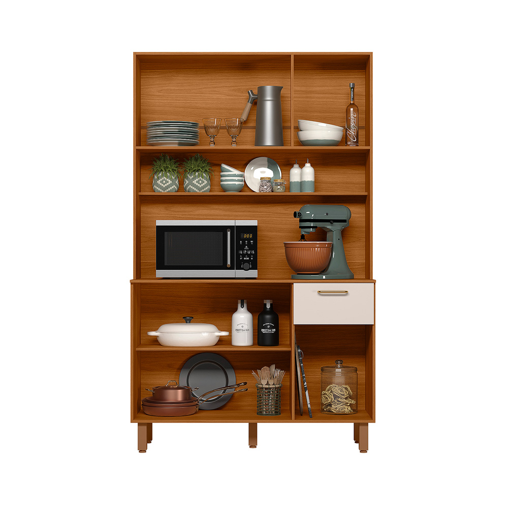 Cozinha Compacta 6P 1G 110 cm Livi Freijo Off White PLN