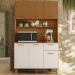 Cozinha Compacta 6P 1G 110 cm Livi Freijo Ripado Off White PLN
