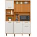 Cozinha Compacta 6P 1G 137 cm Joly Freijo Off White Ripado PLN