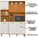 Cozinha Compacta 6P 1G 137 cm Joly Freijo Off White Ripado PLN