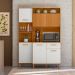 Cozinha Compacta 6P 1G 137 cm Joly Freijo Off White Ripado PLN