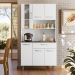 Cozinha Compacta 6P 1G 91 cm Coral Branco PLN