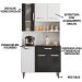 Cozinha Compacta 6P 1G 91 cm Coral Branco Preto PLN